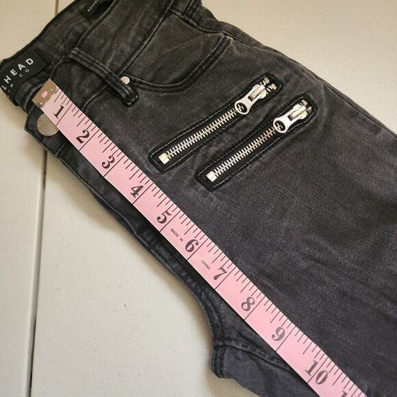 Bullhead Denim Co Jeans Womens 24 Moto Grey Rocker Mid-Rise Skinny - Picture 8 of 11